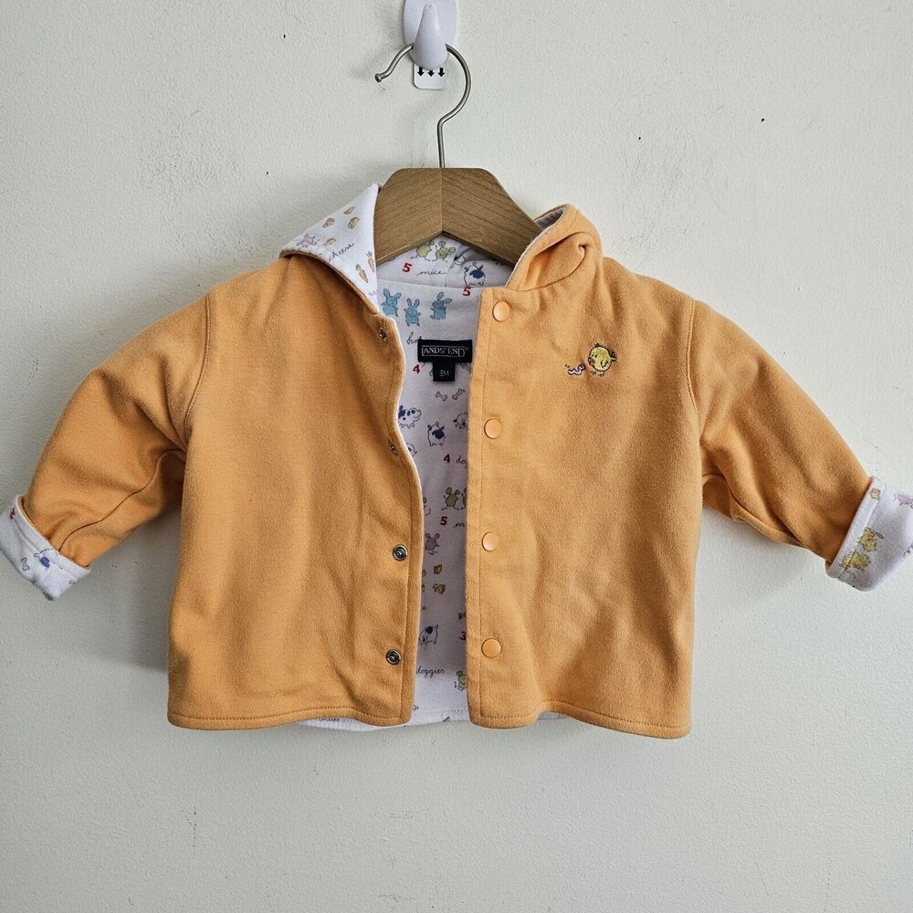 Vintage Land's End Baby 6M Animal Numbers Reversible Bright Color Unisex